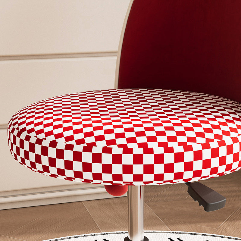 Contemporary Nordic Plastic Stainless Steel Velvet Plywood Curved Rotatable Adjustable Vanity Stool Backrest Armless For Bedroom