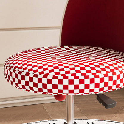 Contemporary Nordic Plastic Stainless Steel Velvet Plywood Curved Rotatable Adjustable Vanity Stool Backrest Armless For Bedroom