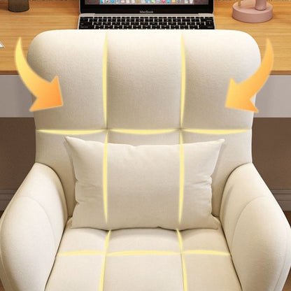 Modern Minimalist Velvet Carbon Steel Plaid Desk Chair With Backrest & Armrest For Home Office