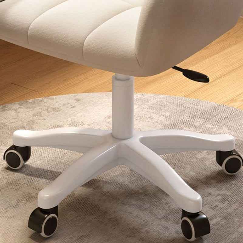 Modern Minimalist Velvet Carbon Steel Plaid Desk Chair With Backrest & Armrest For Home Office