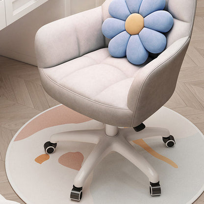 Modern Minimal Velvet Synthetic Fabric Metal Grid Pattern Desk Chair With Backrest & Armrest For Home Office