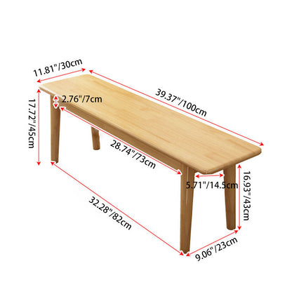 Modern Minimalist Solid Wood Rectangular Cylinder Footstool Bench For Living Room