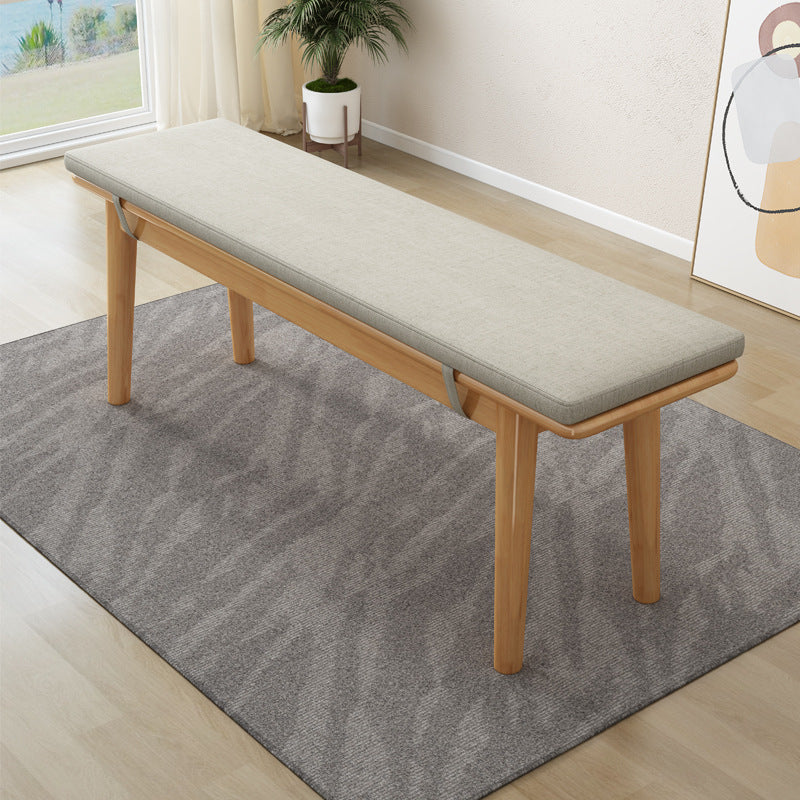 Modern Minimalist Solid Wood Rectangular Cylinder Footstool Bench For Living Room