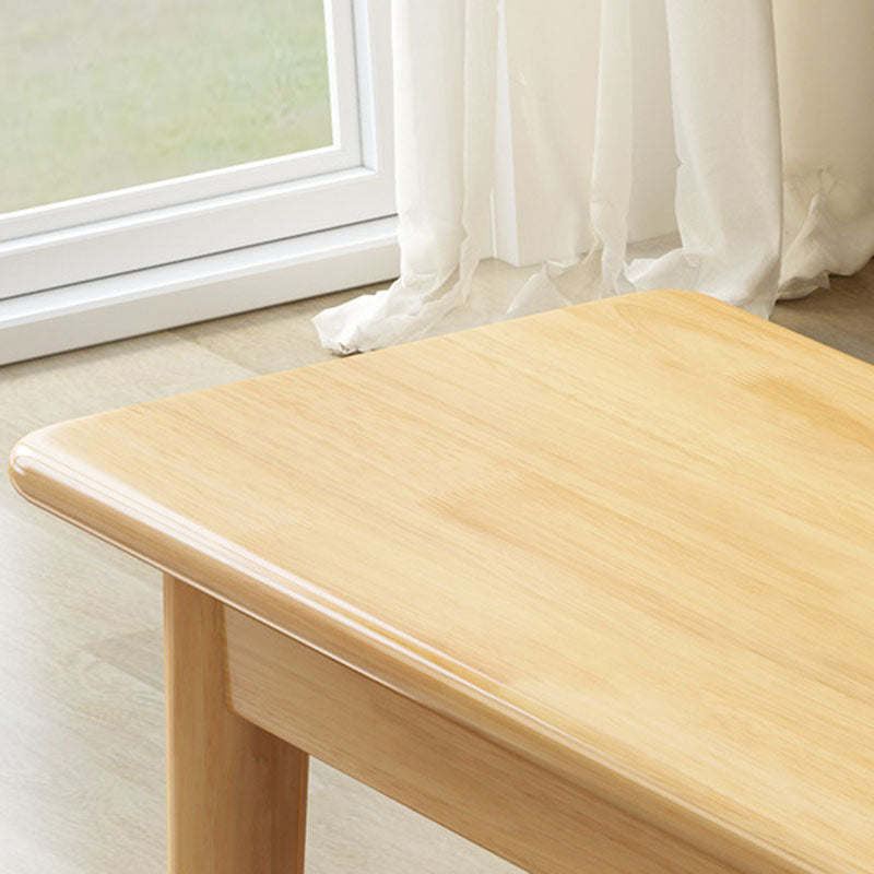 Modern Minimalist Solid Wood Rectangular Cylinder Footstool Bench For Living Room
