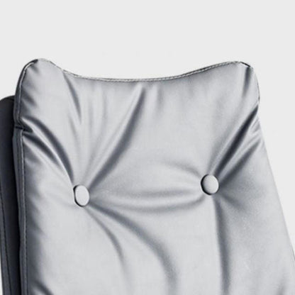 Modern Minimalist Faux Nappa Leather Iron Curved Square Bar Stool With Backrest For Dining Room