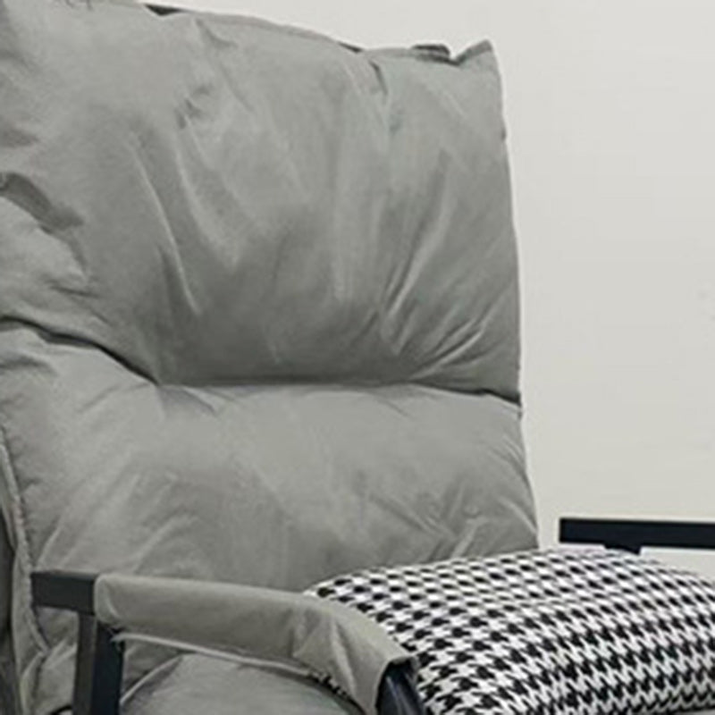 Modern Minimalist Synthetic Fabric Metal Trapezoid Desk Chair With Backrest Armrest For Home Office