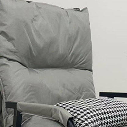 Modern Minimalist Synthetic Fabric Metal Trapezoid Desk Chair With Backrest Armrest For Home Office