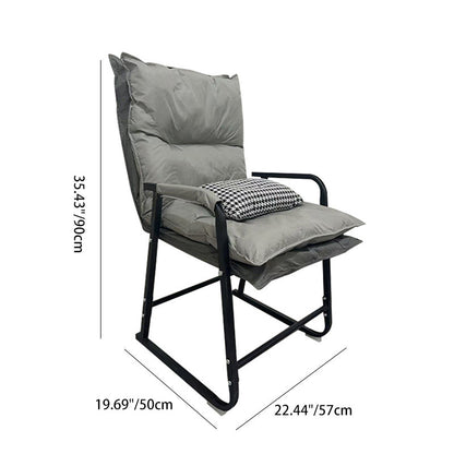 Modern Minimalist Synthetic Fabric Metal Trapezoid Desk Chair With Backrest Armrest For Home Office