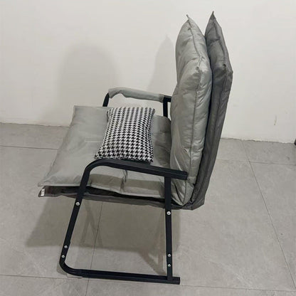Modern Minimalist Synthetic Fabric Metal Trapezoid Desk Chair With Backrest Armrest For Home Office