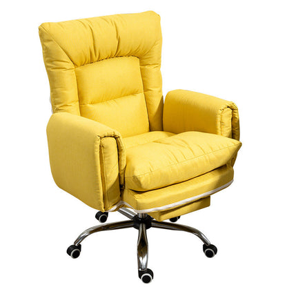 Modern Minimalist Fabric Steel Square Curved Accent Chair With Backrest & Armrest For Living Room