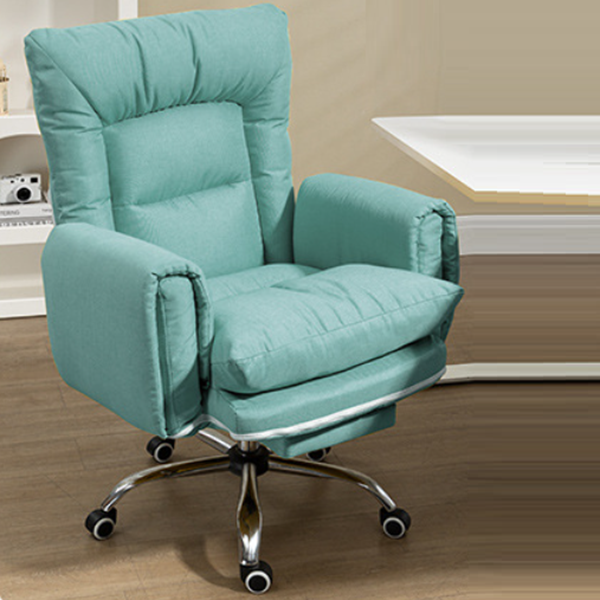 Modern Minimalist Fabric Steel Square Curved Accent Chair With Backrest & Armrest For Living Room