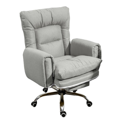 Modern Minimalist Fabric Steel Square Curved Accent Chair With Backrest & Armrest For Living Room