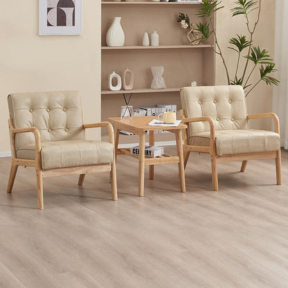 Contemporary Scandinavian Oil Wax Leather Solid Wood Rectangular Rounded Sofa 1/2/3-Seater For Living Room