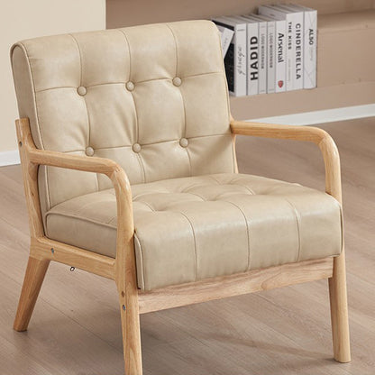 Contemporary Scandinavian Oil Wax Leather Solid Wood Rectangular Rounded Sofa 1/2/3-Seater For Living Room
