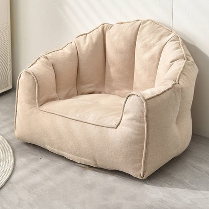 Contemporary Scandinavian Snow Velvet EPS Curved Semi-Circular Accent Chair Backrest And Armrests For Living Room