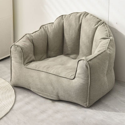 Contemporary Scandinavian Snow Velvet EPS Curved Semi-Circular Accent Chair Backrest And Armrests For Living Room