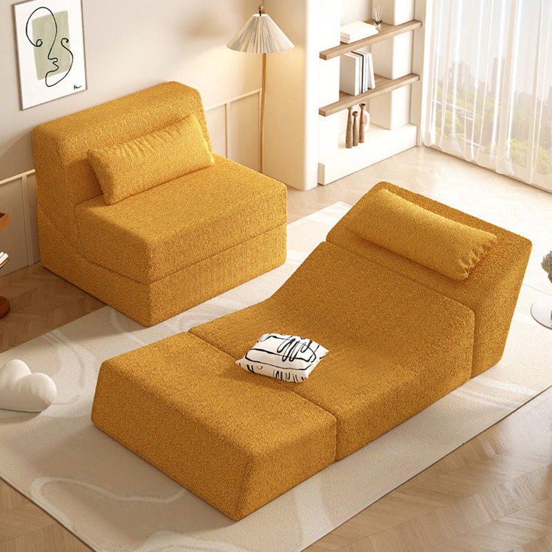 Modern Minimalist Sherpa Fabric Square Foldable Sofa Bed With Backrest For Bedroom