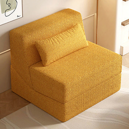 Modern Minimalist Sherpa Fabric Square Foldable Sofa Bed With Backrest For Bedroom