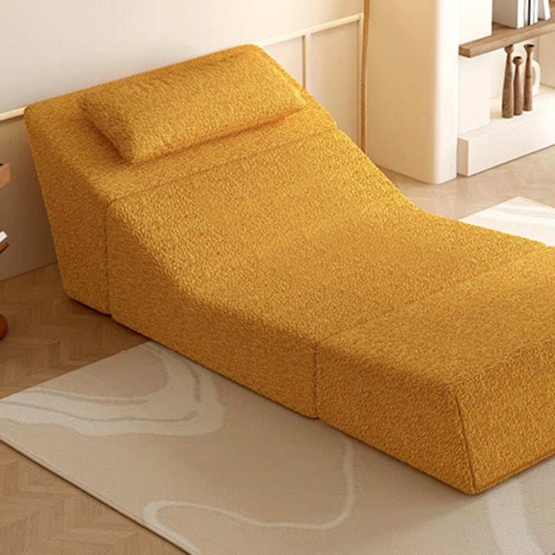 Modern Minimalist Sherpa Fabric Square Foldable Sofa Bed With Backrest For Bedroom
