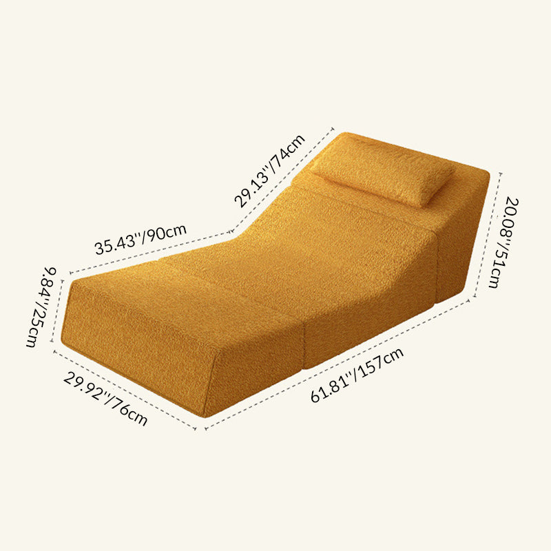 Modern Minimalist Sherpa Fabric Square Foldable Sofa Bed With Backrest For Bedroom