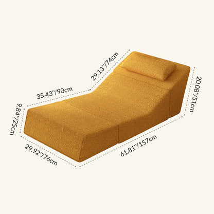 Modern Minimalist Sherpa Fabric Square Foldable Sofa Bed With Backrest For Bedroom