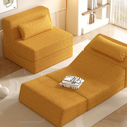 Modern Minimalist Sherpa Fabric Square Foldable Sofa Bed With Backrest For Bedroom