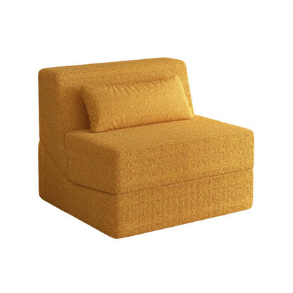 Modern Minimalist Sherpa Fabric Square Foldable Sofa Bed With Backrest For Bedroom