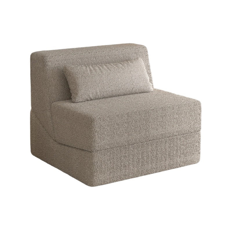 Modern Minimalist Sherpa Fabric Square Foldable Sofa Bed With Backrest For Bedroom