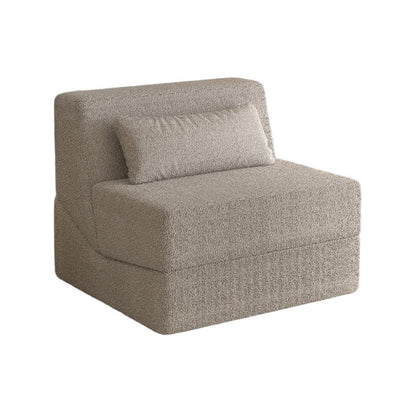 Modern Minimalist Sherpa Fabric Square Foldable Sofa Bed With Backrest For Bedroom