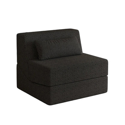 Modern Minimalist Sherpa Fabric Square Foldable Sofa Bed With Backrest For Bedroom