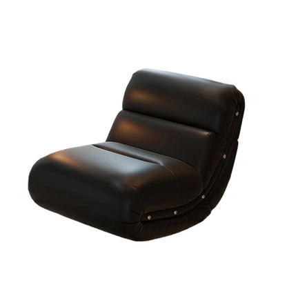 Traditional French Cat Scratch Resistant Leather Solid Wood Curved Square Accent Chair With Backrest For Living Room