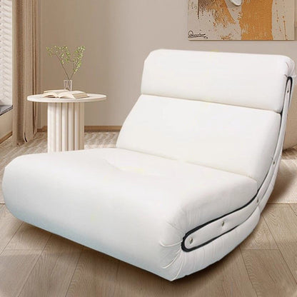 Traditional French Cat Scratch Resistant Leather Solid Wood Curved Square Accent Chair With Backrest For Living Room