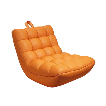 Contemporary Scandinavian Synthetic Fabric EPS Plaid Rectangular Curved Accent Chair With Backrest For Living Room