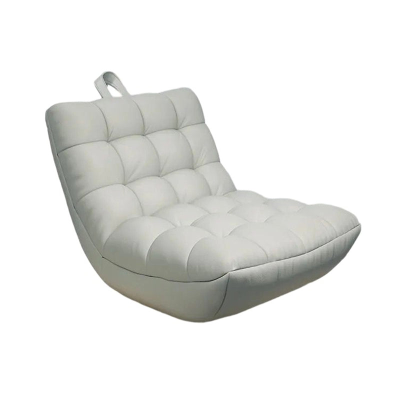 Contemporary Scandinavian Synthetic Fabric EPS Plaid Rectangular Curved Accent Chair With Backrest For Living Room
