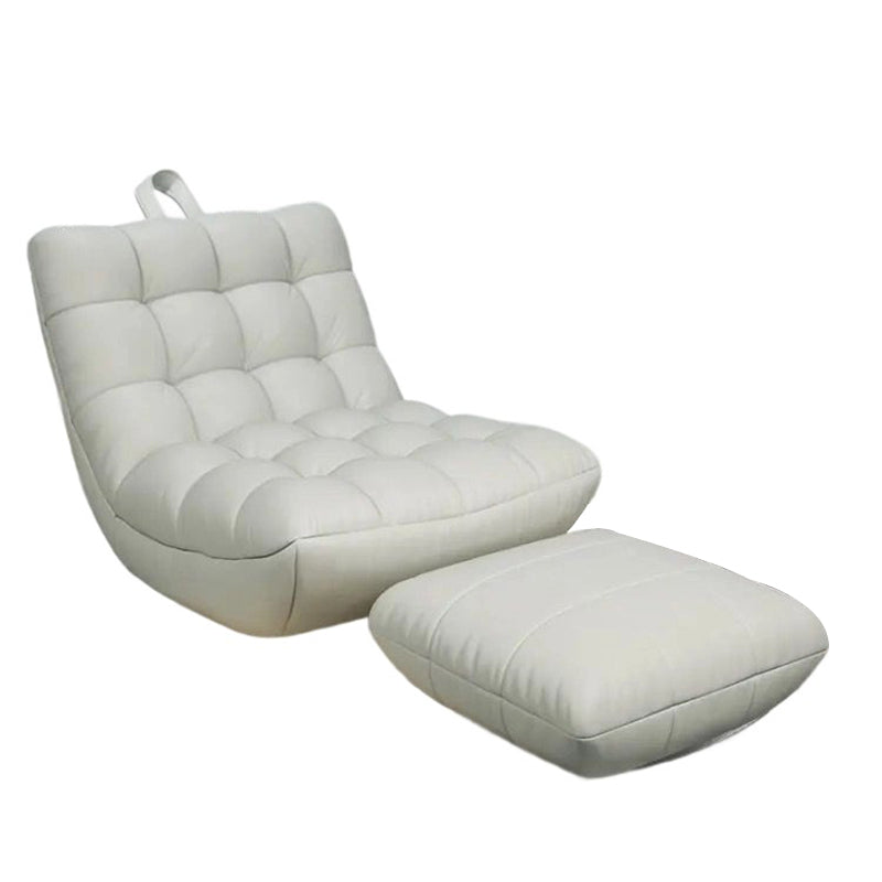 Contemporary Scandinavian Synthetic Fabric EPS Plaid Rectangular Curved Accent Chair With Backrest For Living Room