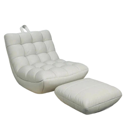 Contemporary Scandinavian Synthetic Fabric EPS Plaid Rectangular Curved Accent Chair With Backrest For Living Room