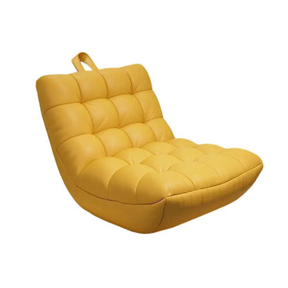 Contemporary Scandinavian Synthetic Fabric EPS Plaid Rectangular Curved Accent Chair With Backrest For Living Room