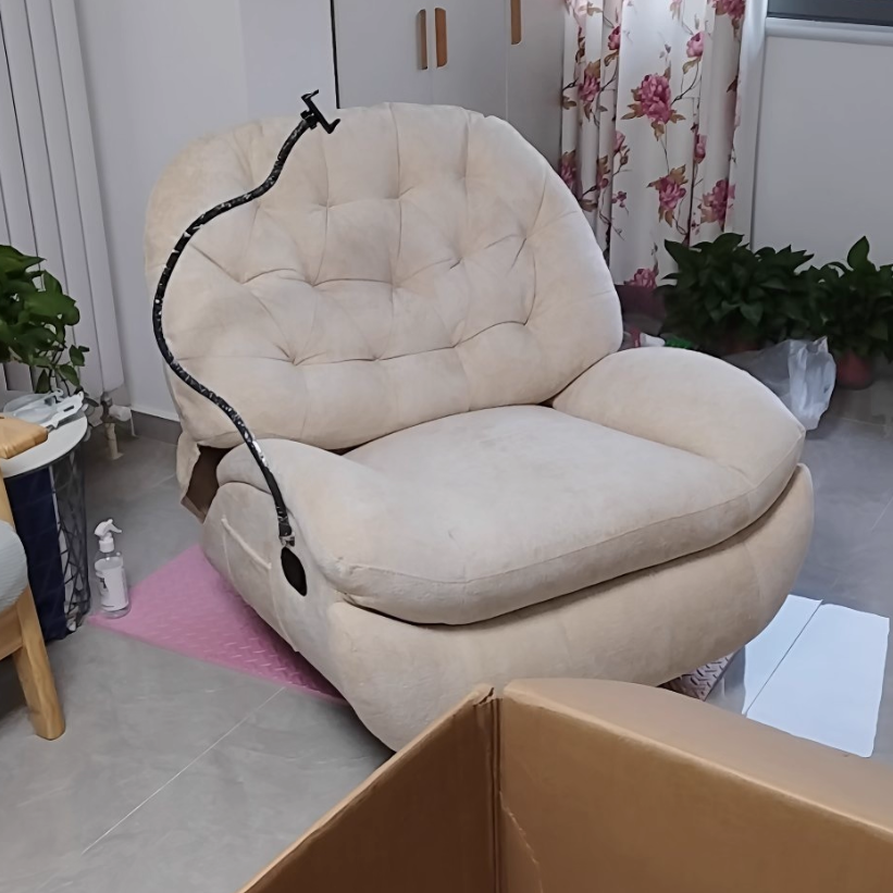 Contemporary Scandinavian Cat Scratch Leather Chenille Velvet Metal Semi-Circle Grid Accent Chair With Backrest For Living Room