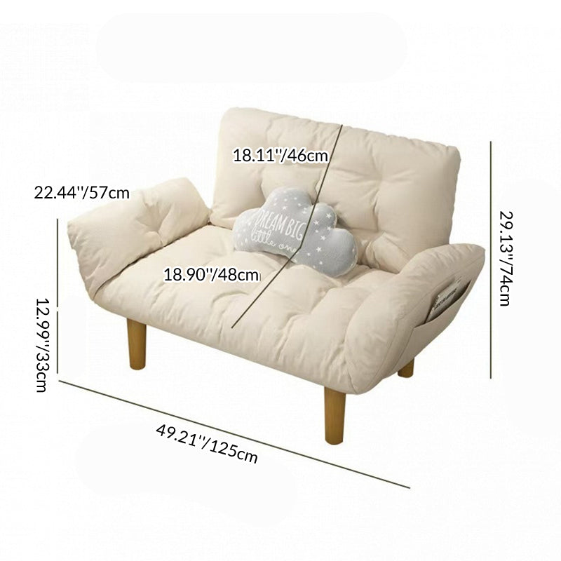 Contemporary Creative Synthetic Fabric Solid Wood Rectangular Grid Accent Chair With Backrest Armrests For Living Room