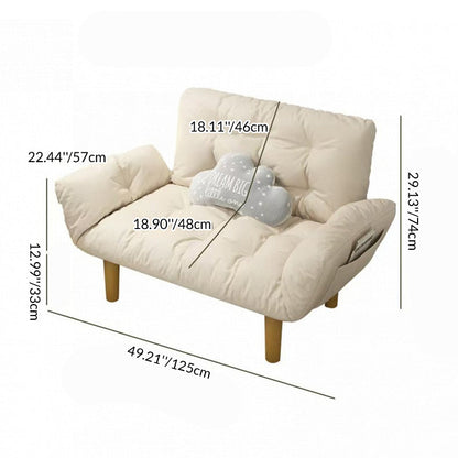 Contemporary Creative Synthetic Fabric Solid Wood Rectangular Grid Accent Chair With Backrest Armrests For Living Room