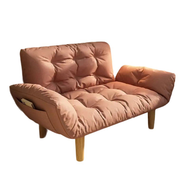 Contemporary Creative Synthetic Fabric Solid Wood Rectangular Grid Accent Chair With Backrest Armrests For Living Room