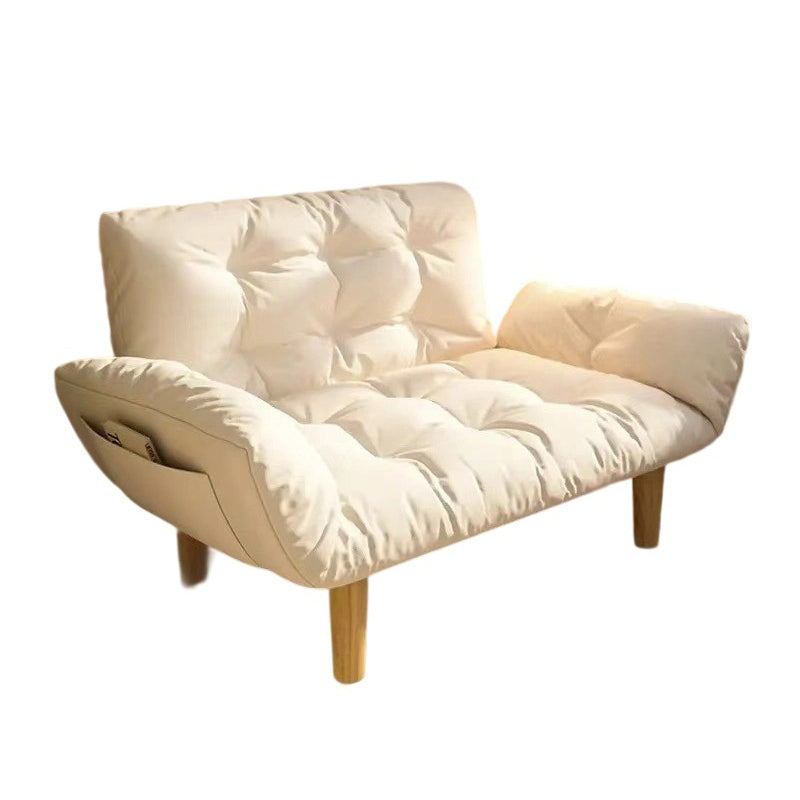 Contemporary Creative Synthetic Fabric Solid Wood Rectangular Grid Accent Chair With Backrest Armrests For Living Room