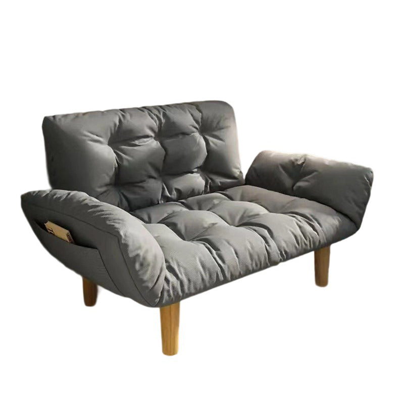 Contemporary Creative Synthetic Fabric Solid Wood Rectangular Grid Accent Chair With Backrest Armrests For Living Room
