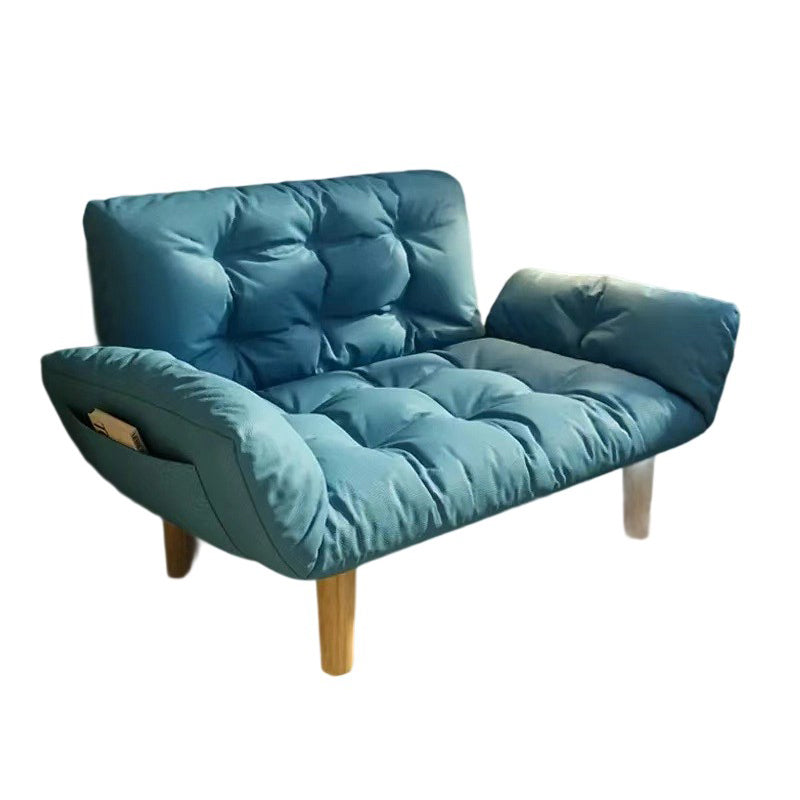 Contemporary Creative Synthetic Fabric Solid Wood Rectangular Grid Accent Chair With Backrest Armrests For Living Room
