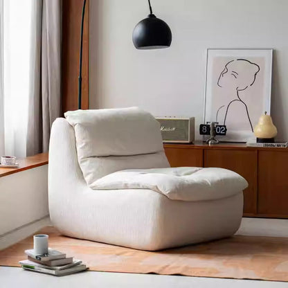 Contemporary Creative Velvet Feather Filled Tofu Block Square Accent Chair With Backrest For Living Room