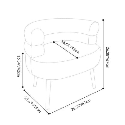 Contemporary Creative Sherpa Fabric Metal Semi-Enclosed Cylindrical Lounge Chair With Backrest & Armrests For Bedroom
