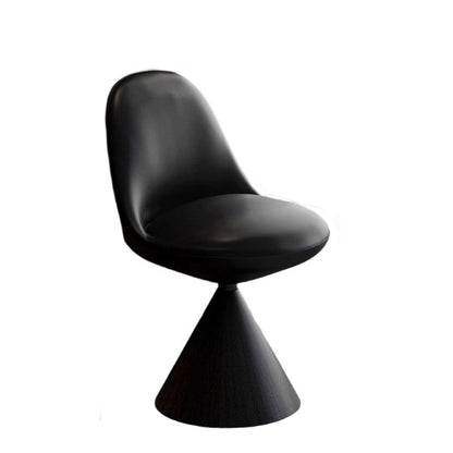 Traditional Chinese Linen Velvet Faux Leather Metal Curved Conical Round Vanity Stool With Backrest For Bedroom