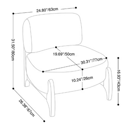 Modern Luxury Sherpa Fabric Solid Wood Metal Curved Square Accent Chair With Backrest For Living Room