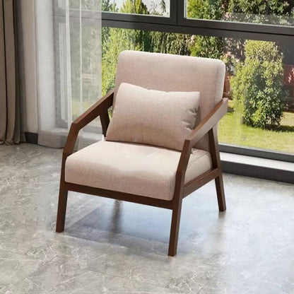 Traditional Vintage Fabric Rubberwood Curved Rectangular Sofa 1/2/3-Seaters Backrest & Armrests For Living Room