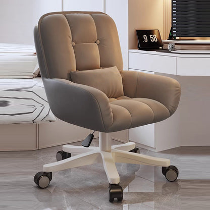 Modern Minimalist Penguin Velvet Carbon Steel Square Movable Desk Chair With Backrest For Home Office